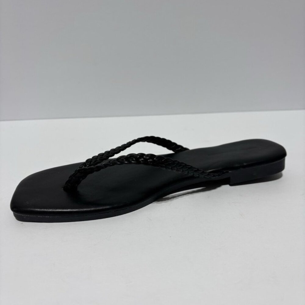 French Connection Women’s Louvre Black Flip Flop Sandals, Size 8 M - Picture 2 of 5
